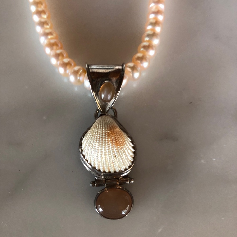 Natural peach color Pearl Necklace